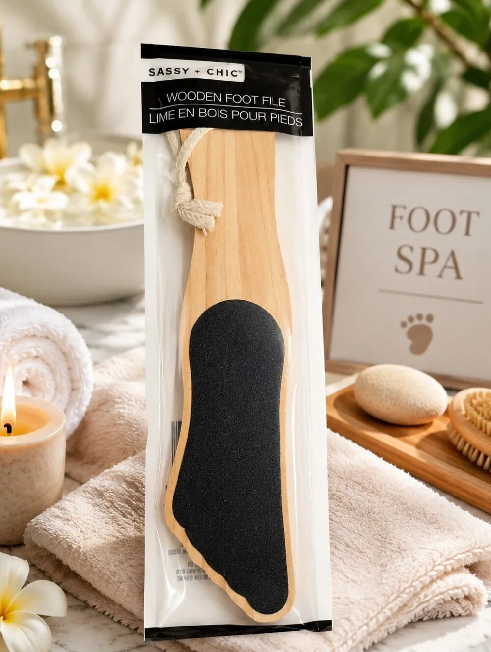 WOODEN FOOT FILE SPA PEDICURE TOOL 1-PIECE